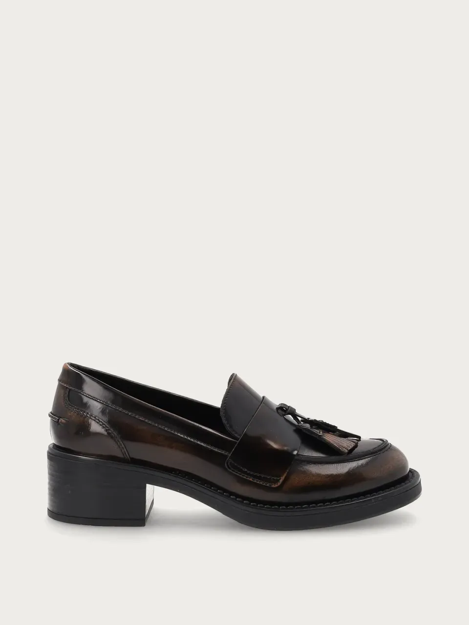 Frau Verona loafers bruin leer hak