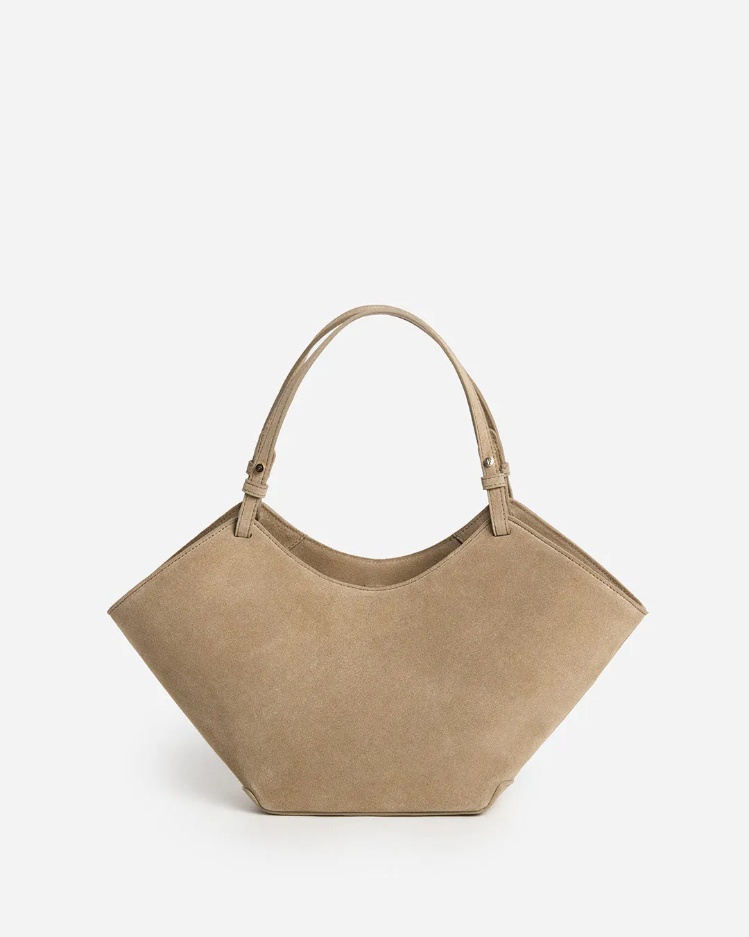 Flattered Dilba Mini Tote schoudertas zand suède