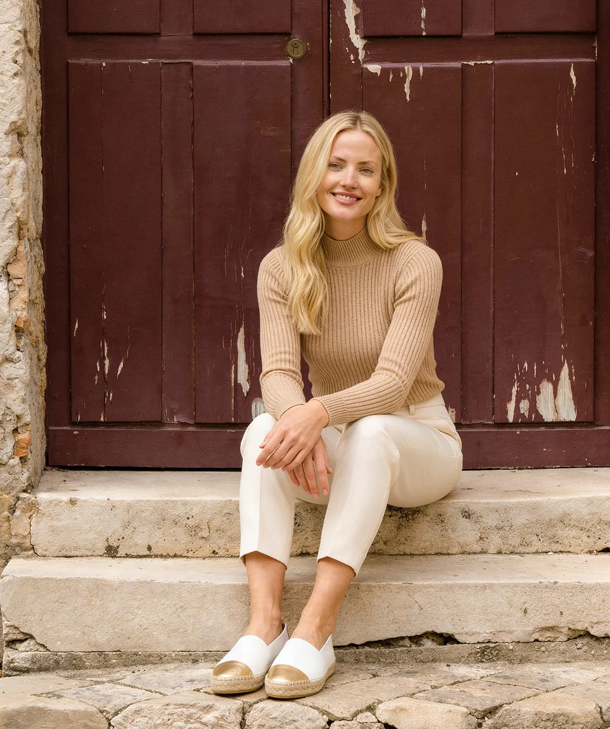 Finsbury Izia espadrilles wit goud leer