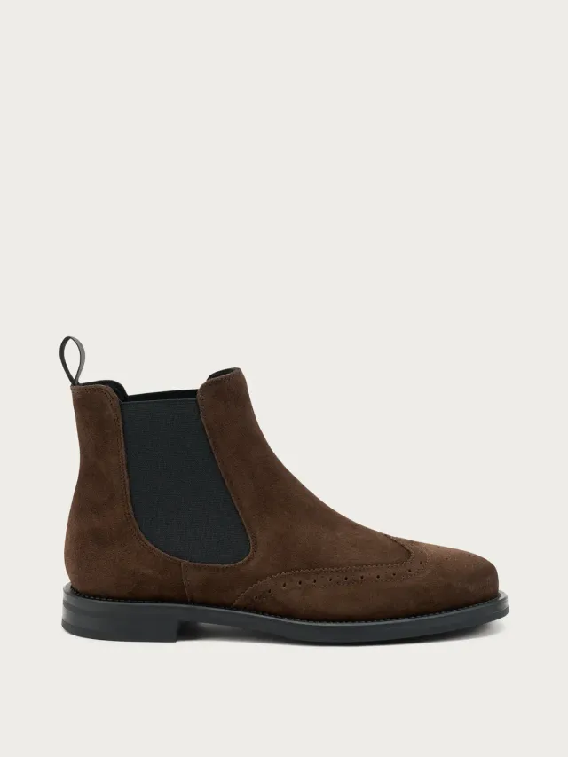 Frau Verona Beatle enkellaarzen bruin suède brogue