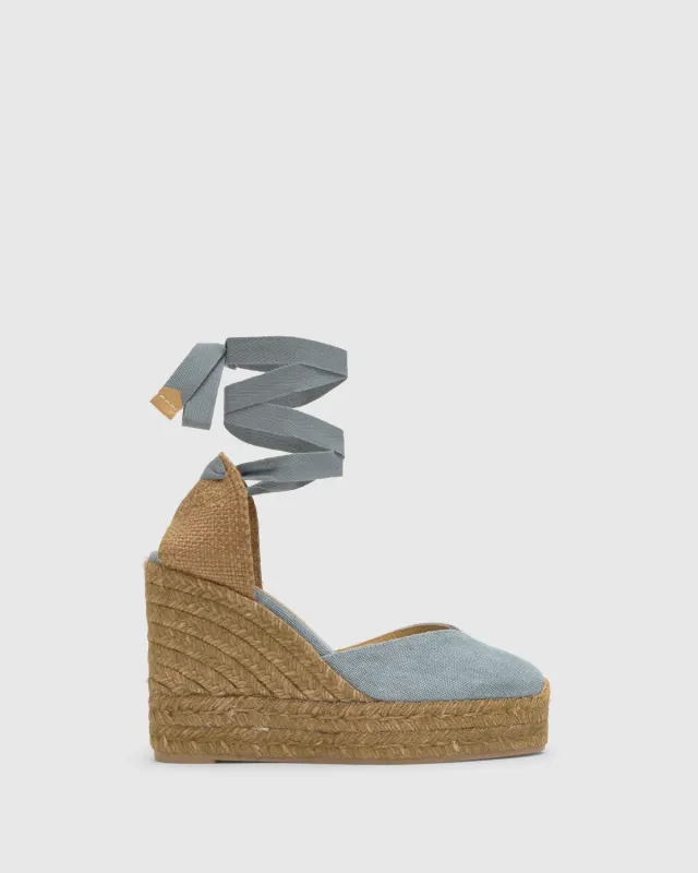 Castaner Chiara T 8ED/002 espadrille acqua 11 cm wig