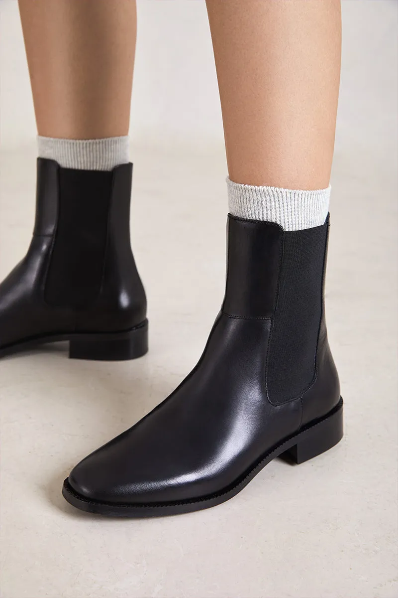 Bryan Stepwise Fleur Chelsea boots zwart leer