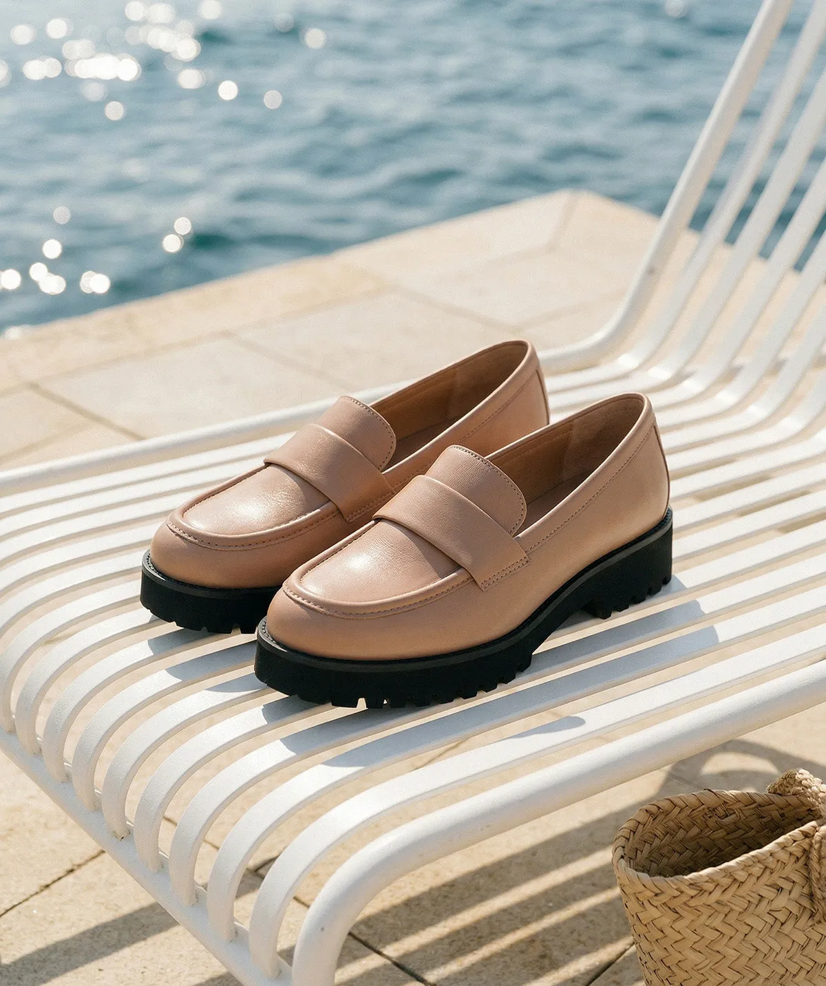 Finsbury Adèle loafers beige dames rubber zool