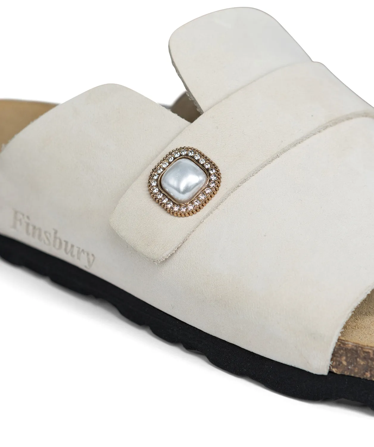 Finsbury AGATHE muiltjes beige leer kurkzool