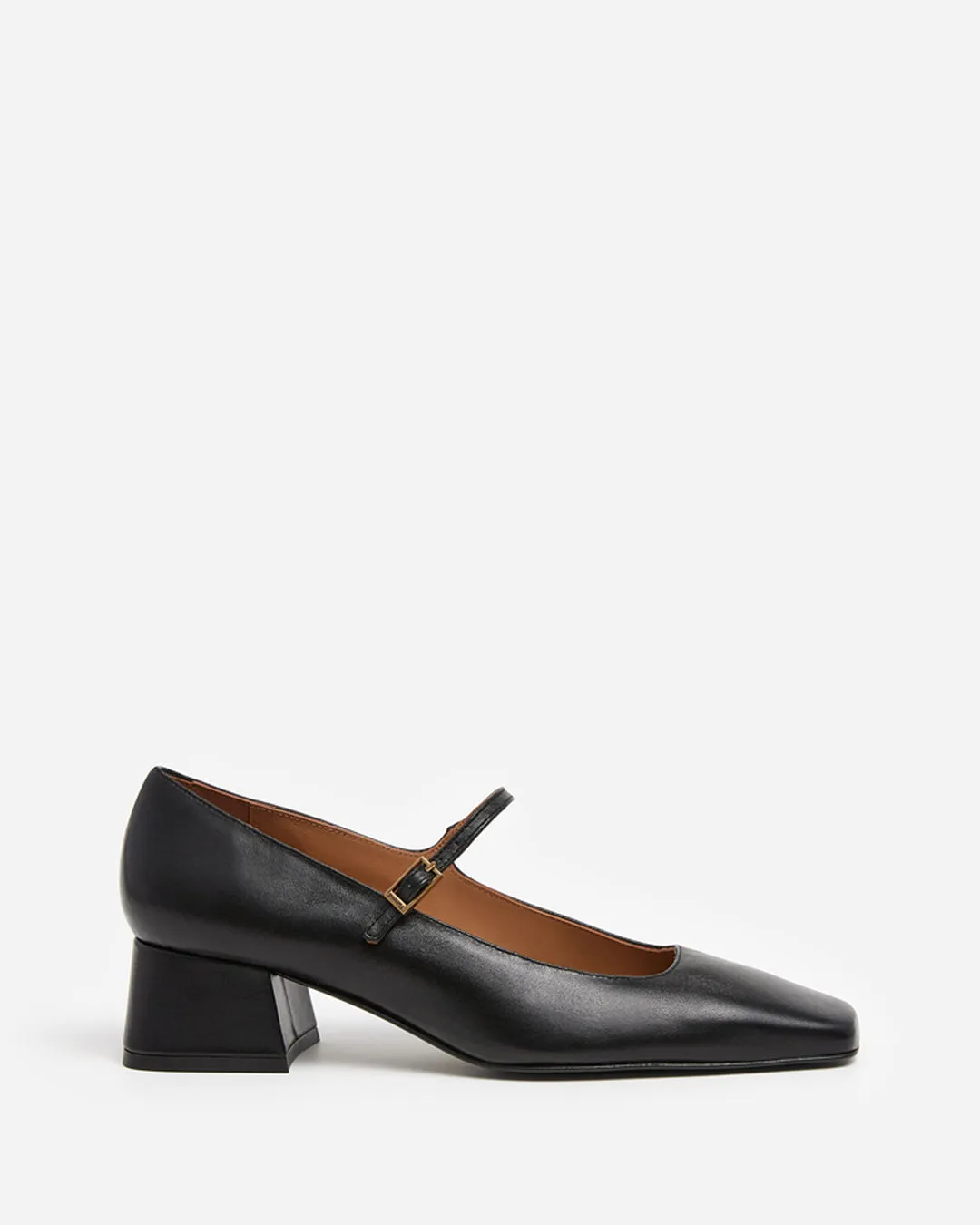 Flattered Evan Mary Jane pumps zwart leer met hak