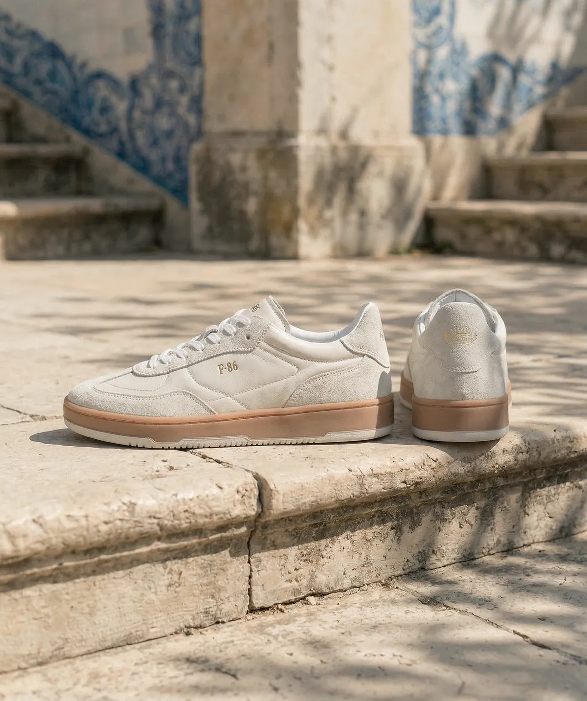 Finsbury Jules sneakers wit leer gestikt