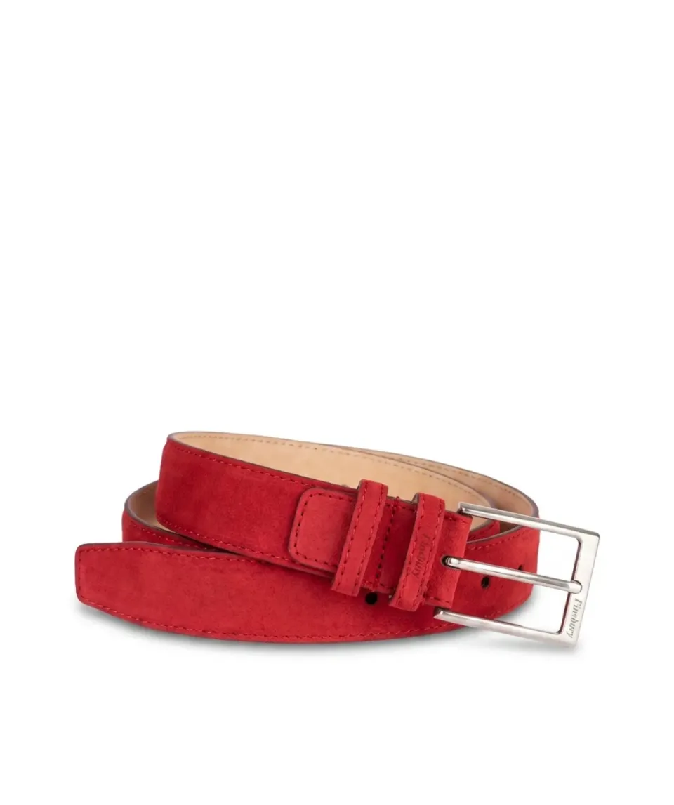 Finsbury rode suède leren riem 100 rood suède