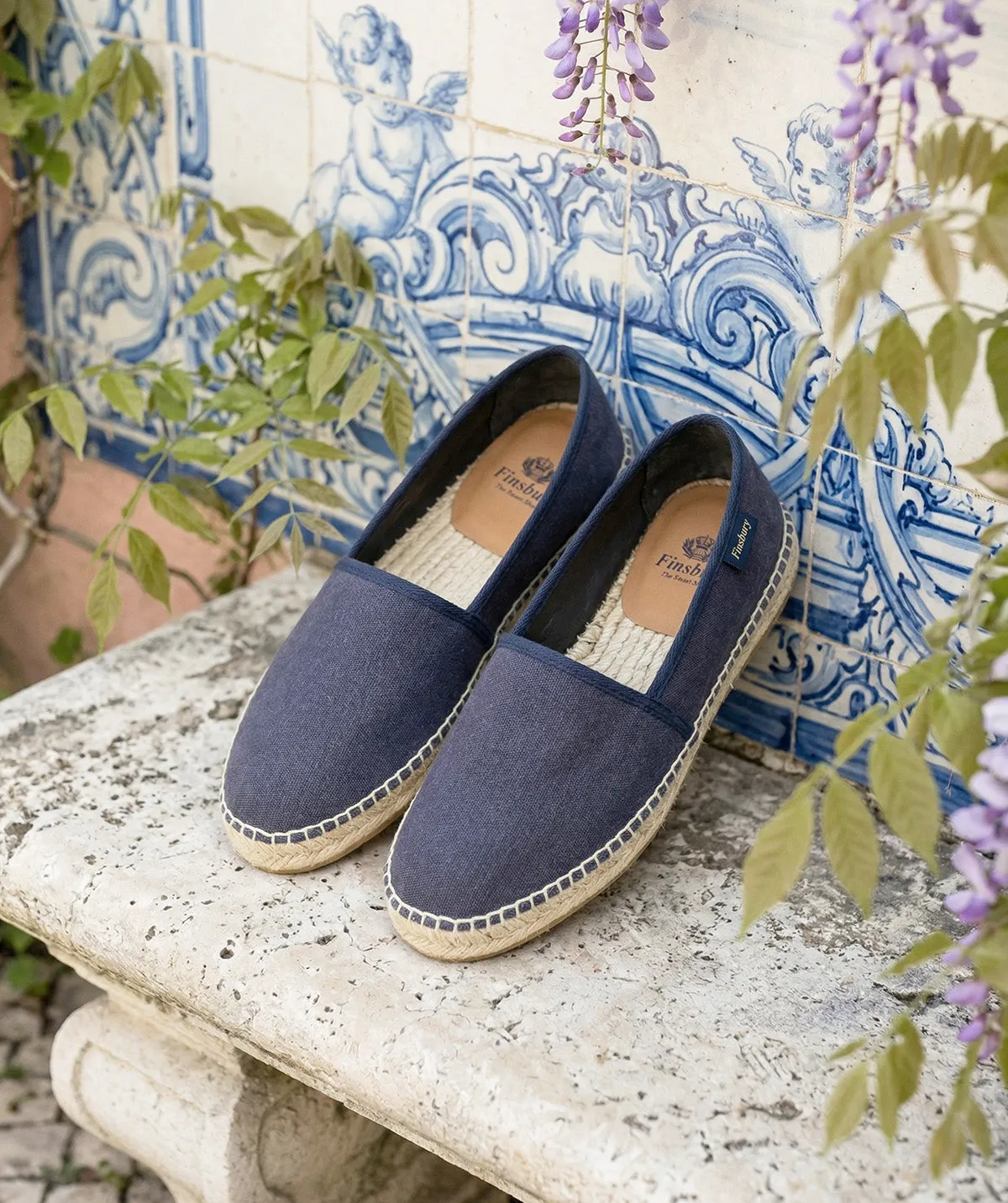 Finsbury Indiana espadrilles navy leer zomer