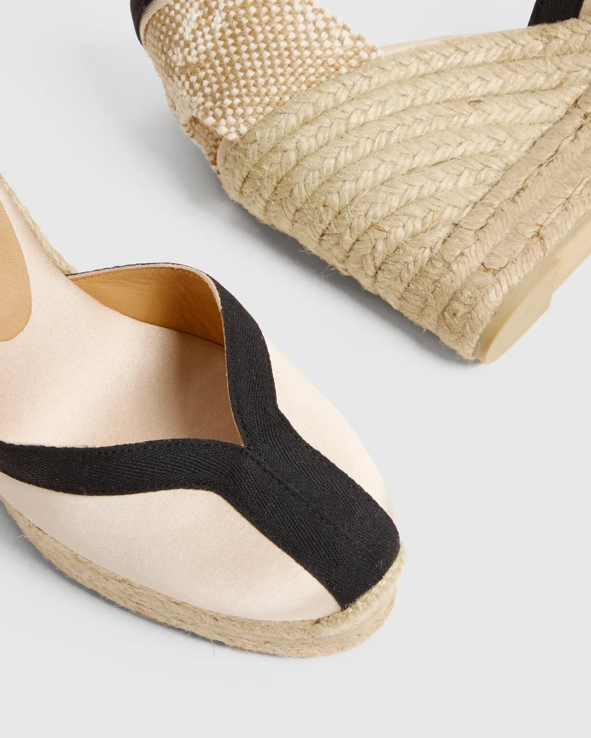 Castaner Carmen 8ED/129 espadrilles champagne-zwart satijn