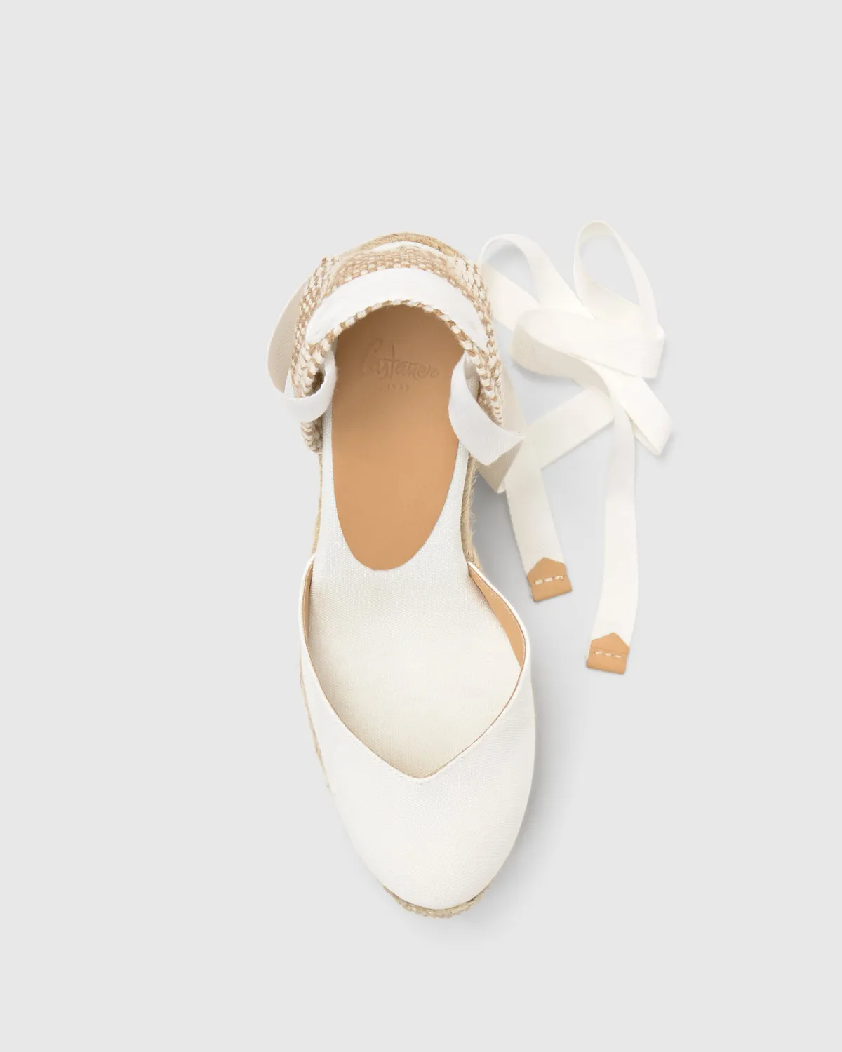Castaner Chiara 8ED 001 espadrille sleehak wit 11 cm