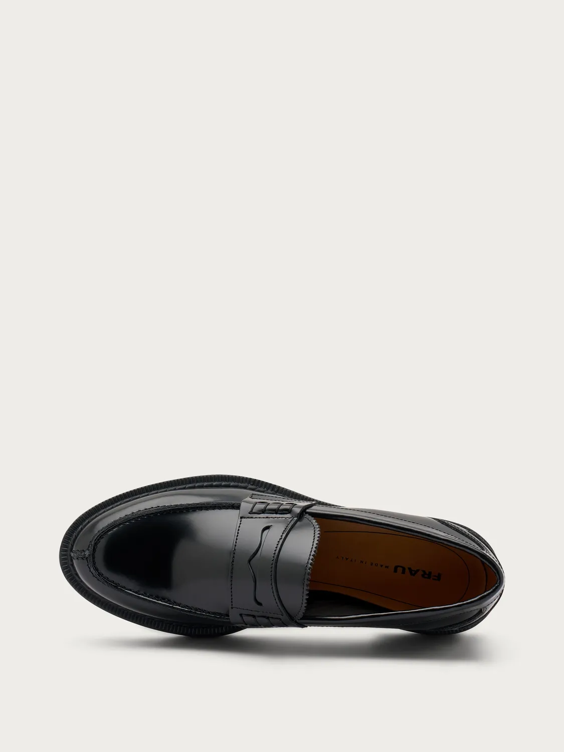 Frau Verona loafers zwart geborsteld leer varsity