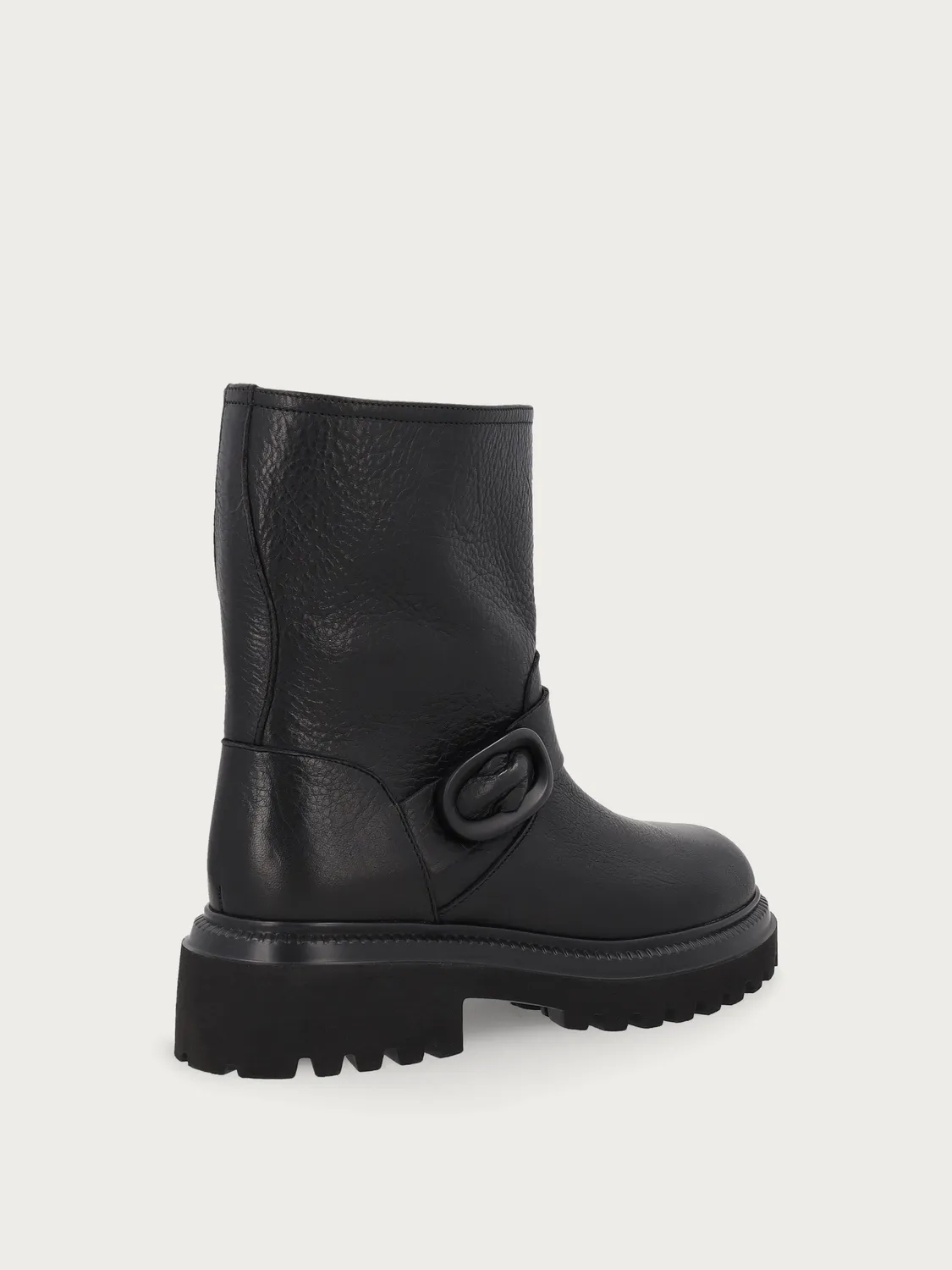 Frau Verona biker boots zwart leer met gesp