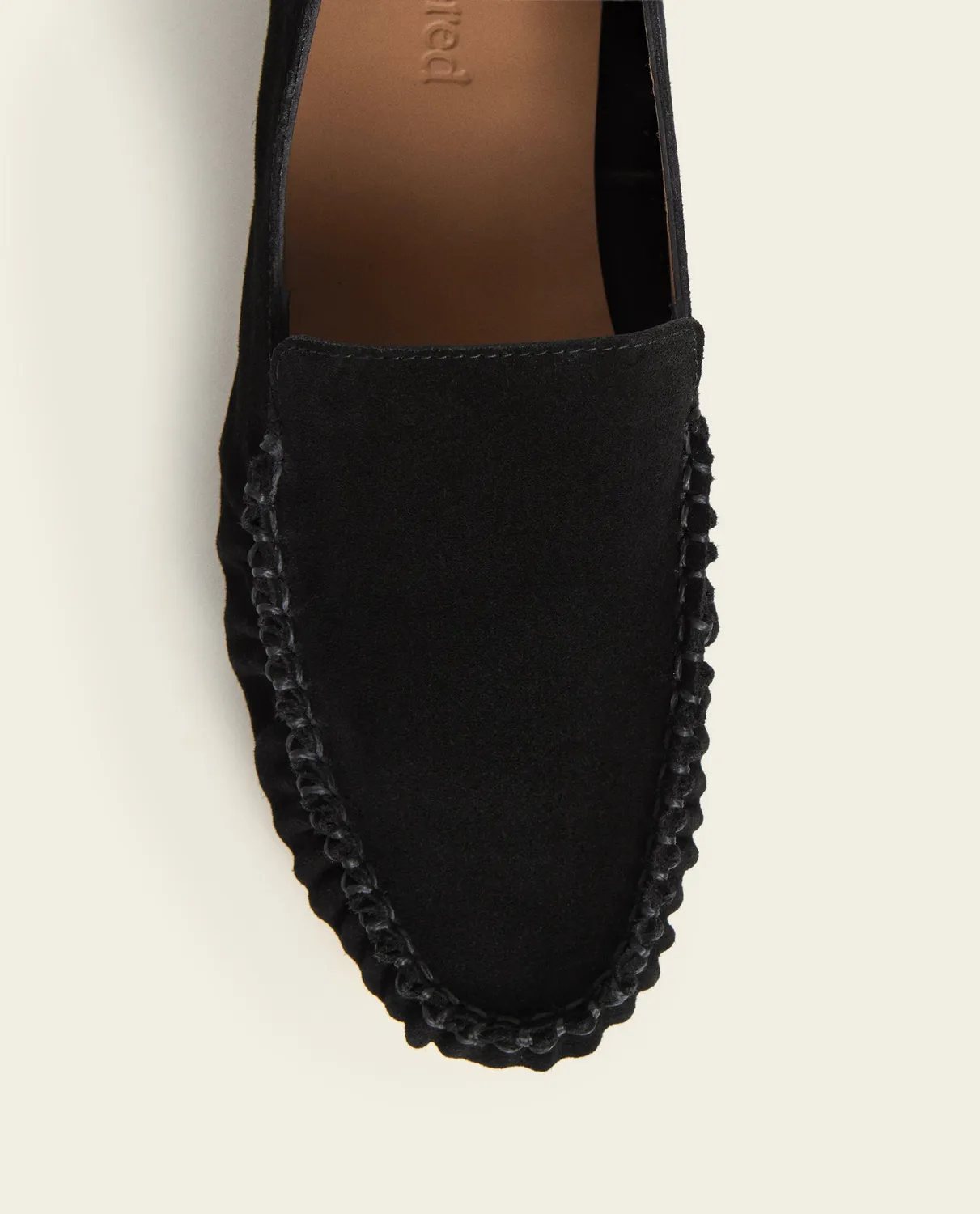 Flattered Bon Bon Suede Black ballerina's zwart instapper