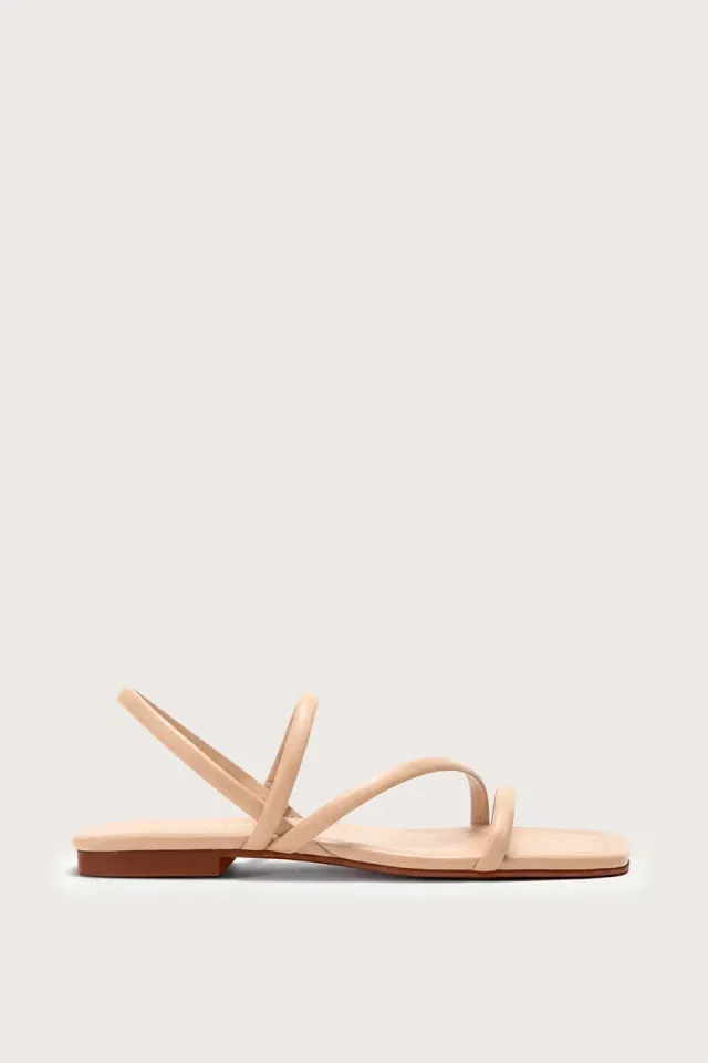 Bryan Stepwise Roma platte sandalen beige leer