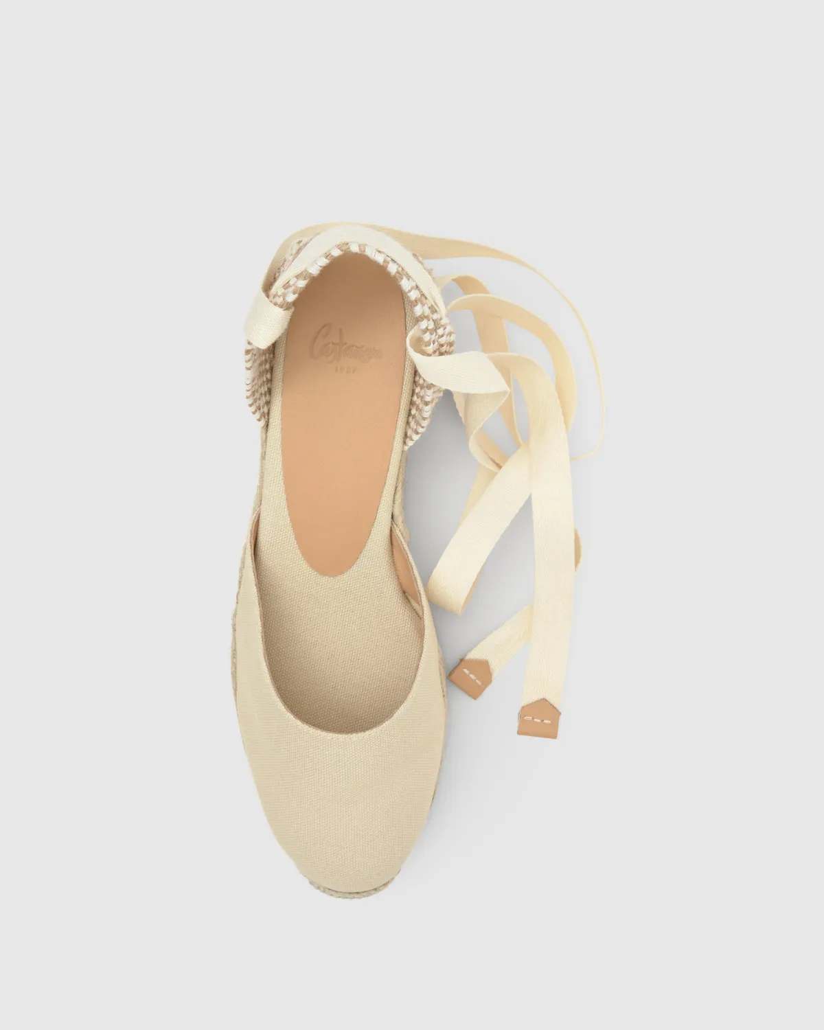 Castaner Carina CARINA/3/001 espadrilles ivoor canvas sleehak