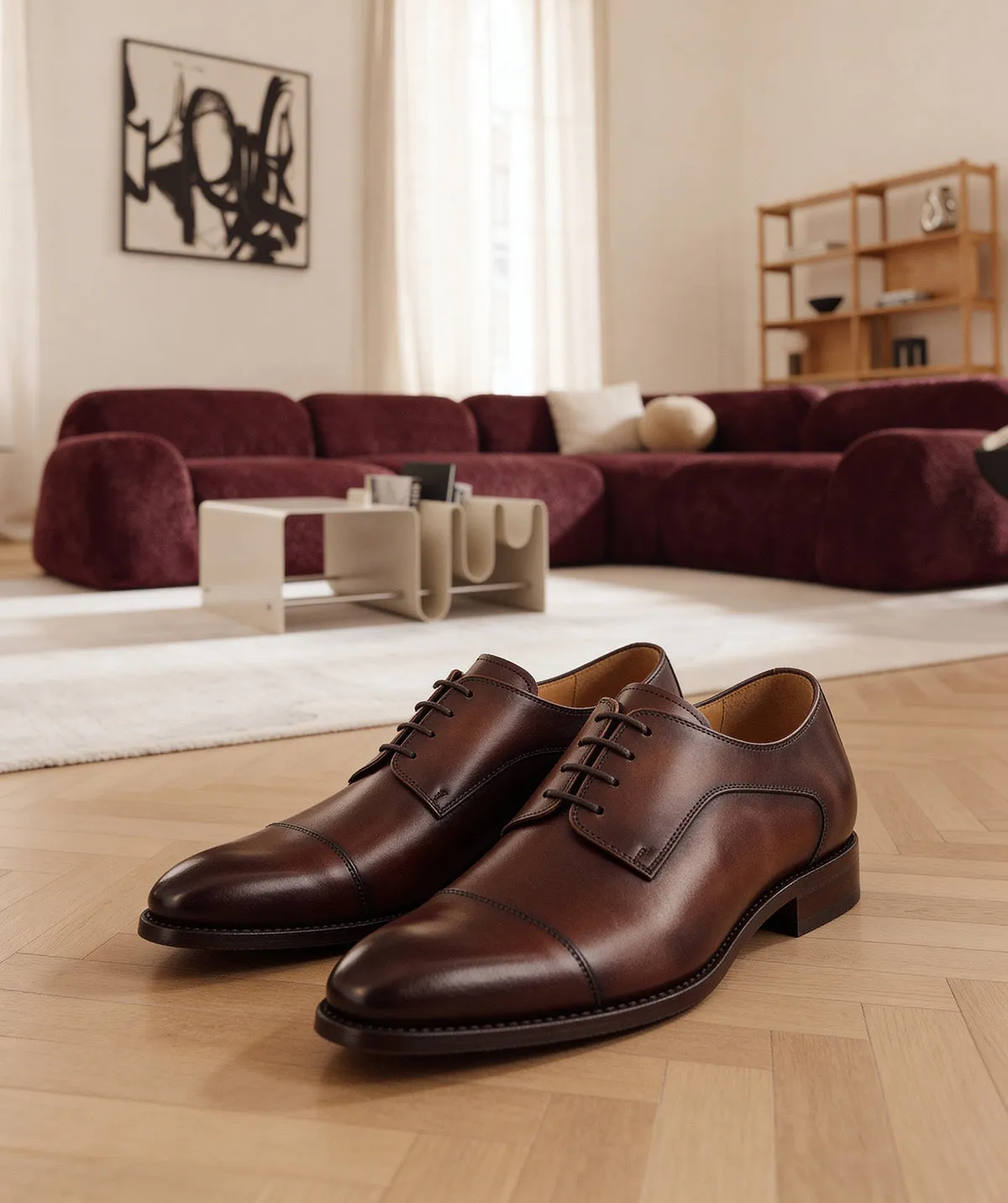 Finsbury Elvis derby schoenen walnoot boxcalf