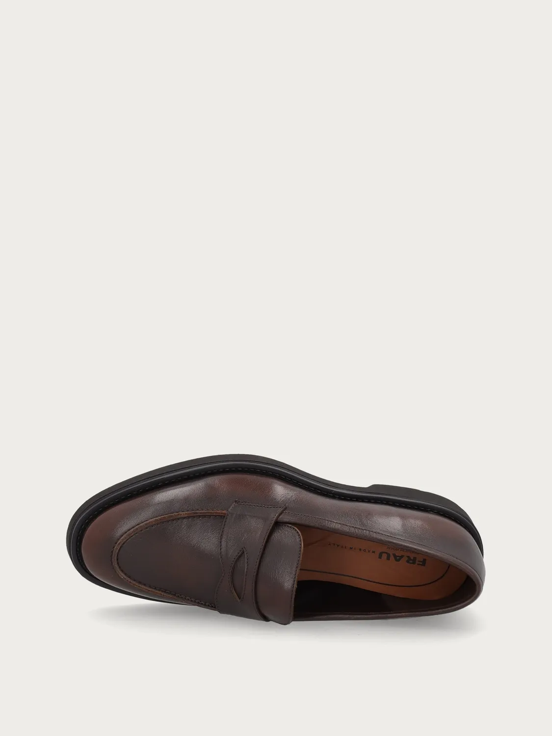 Frau Verona bruine leren loafers met lichte zool