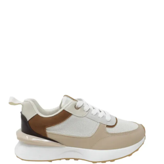 Donelli 1639 veterschoenen camel leer-stof