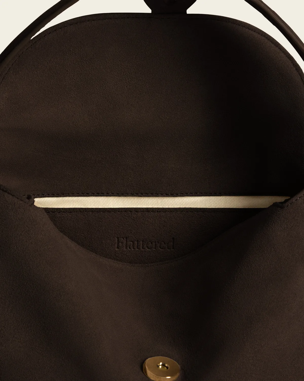Flattered Gaia Mini tas chocolade suede goud