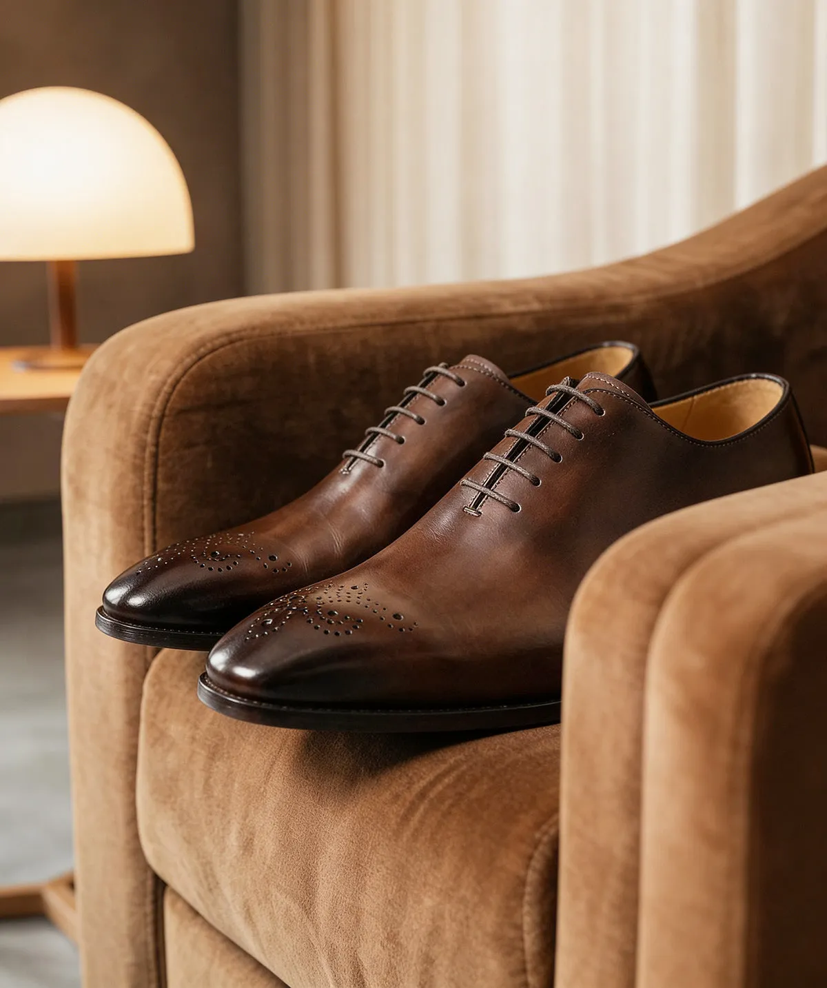 Finsbury Vasco oxford schoenen kastanjebruin patina