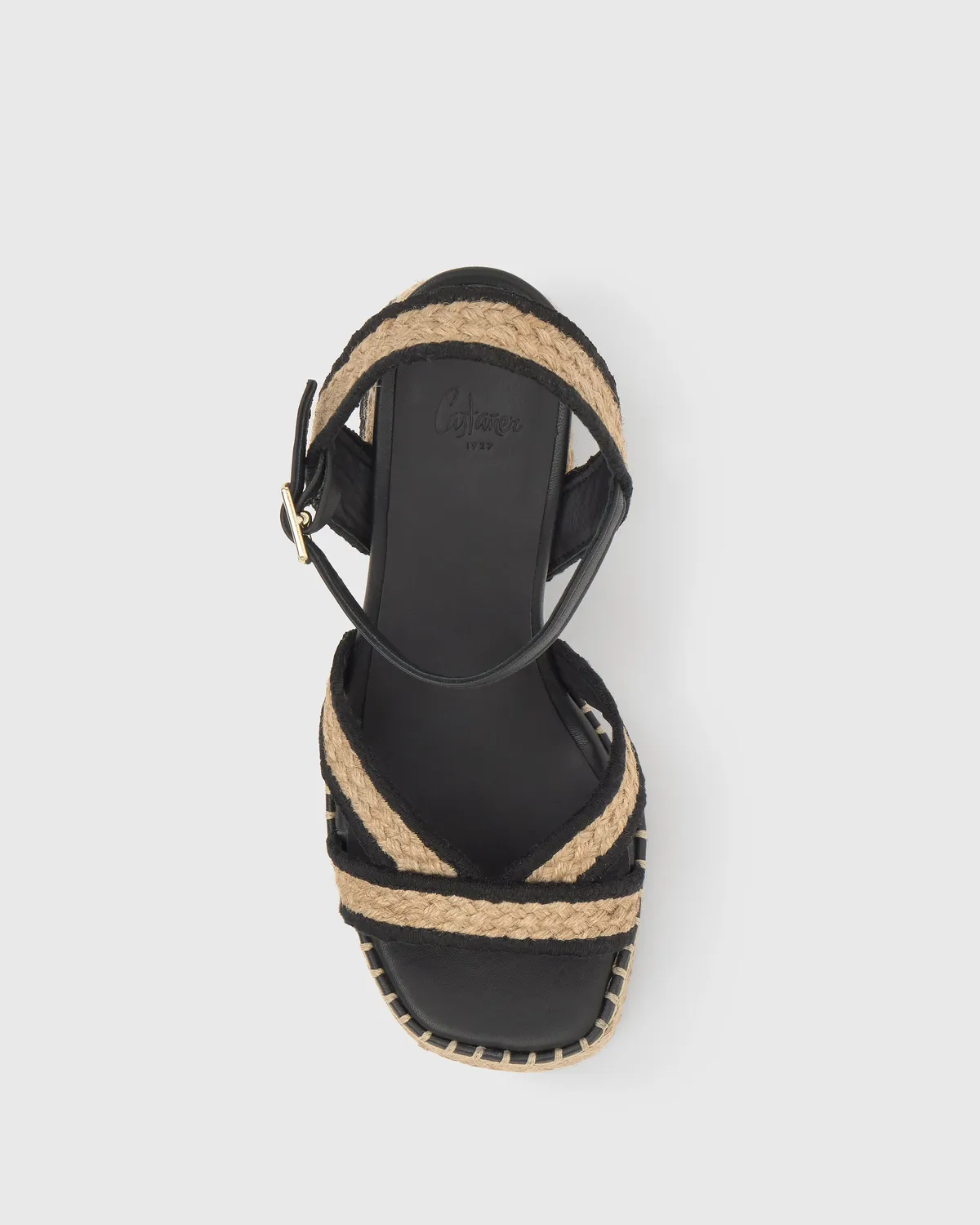 Castaner Vanish/297 sandaal natural/negro jute hak