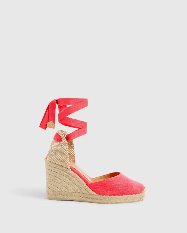 Castaner Carina 8 002 sleehak espadrille rood katoen