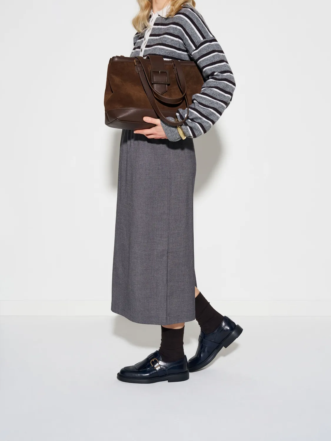Frau Verona veterschoenen blauw leer met franje