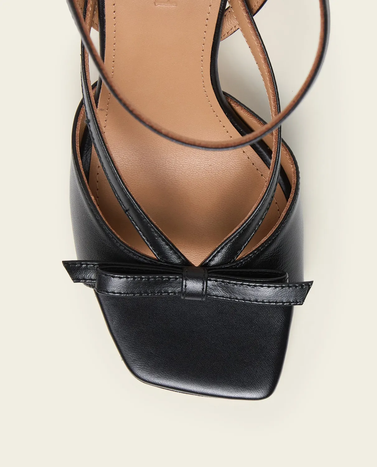 Flattered Margo Leather Black sandalen hak zwart leer 8 cm