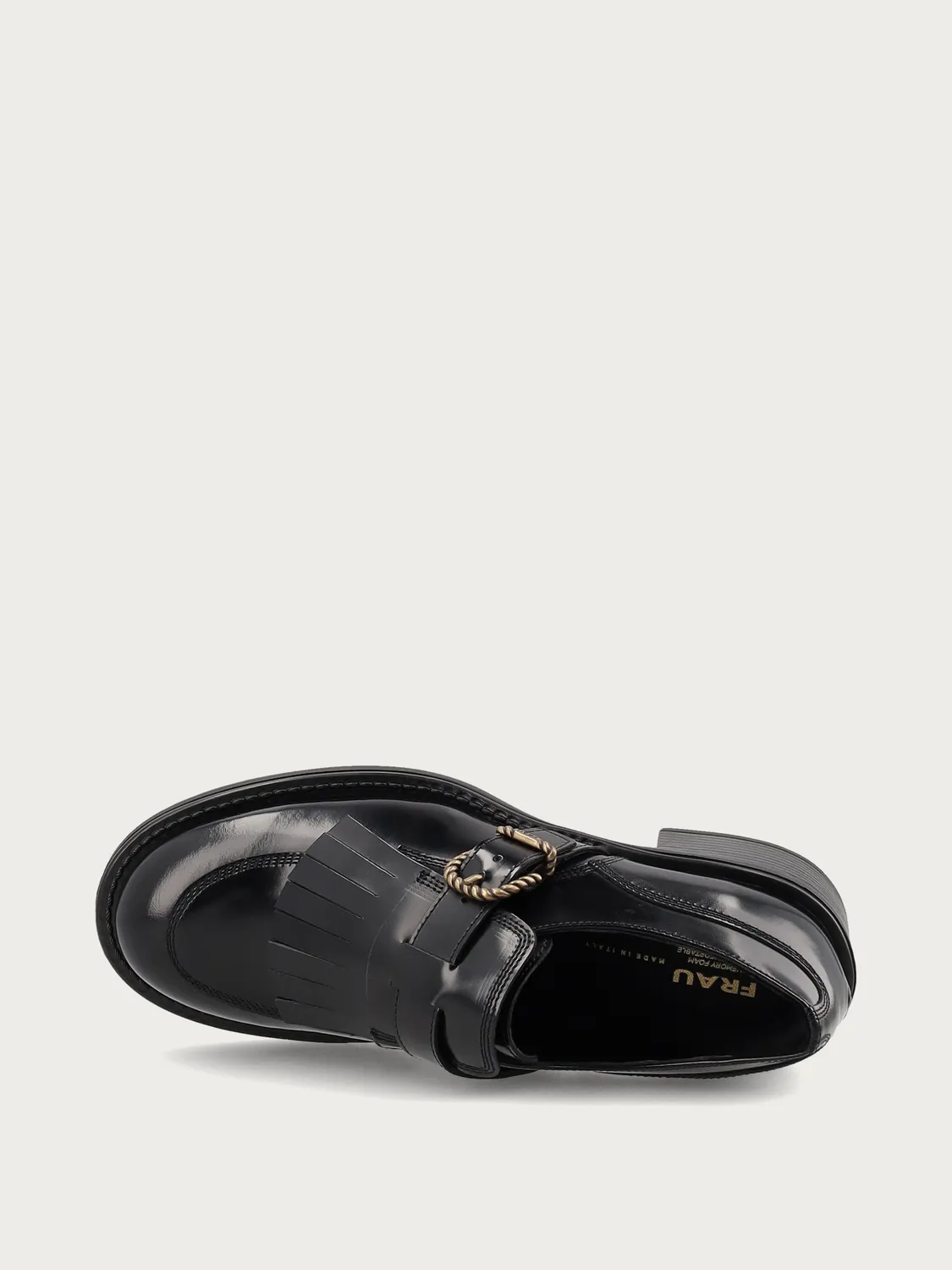 Frau Verona leren loafers dames zwart met hak