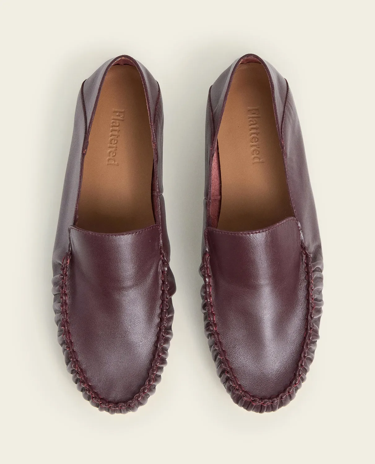 Flattered Bon Bon loafer leer burgundy instapper