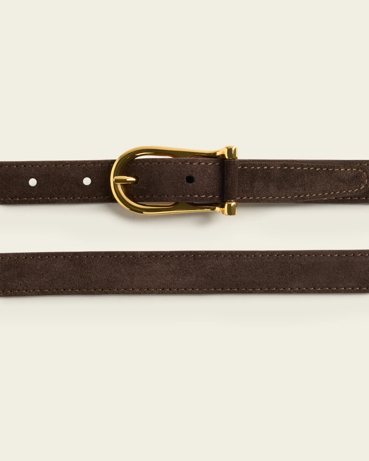 Flattered Betty Belt riem chocolade suède 2 cm