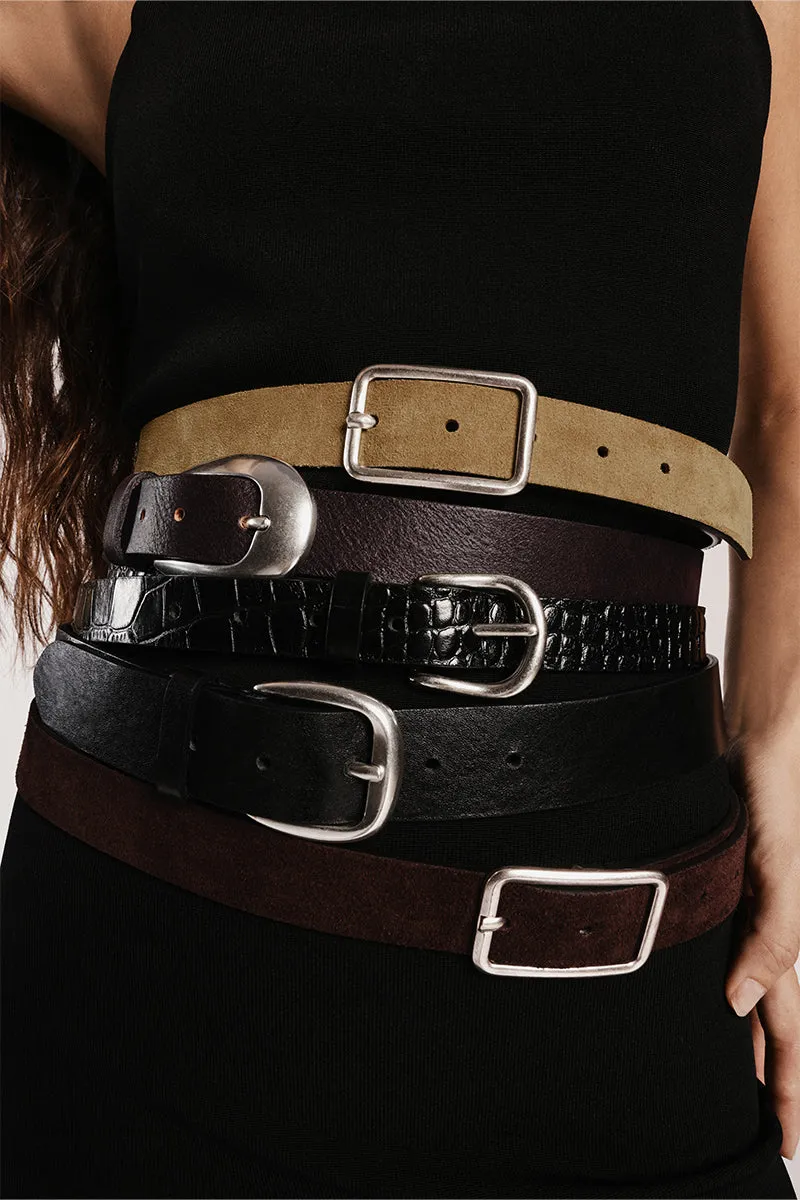 Bryan Stepwise Savage riem coco zwart leer