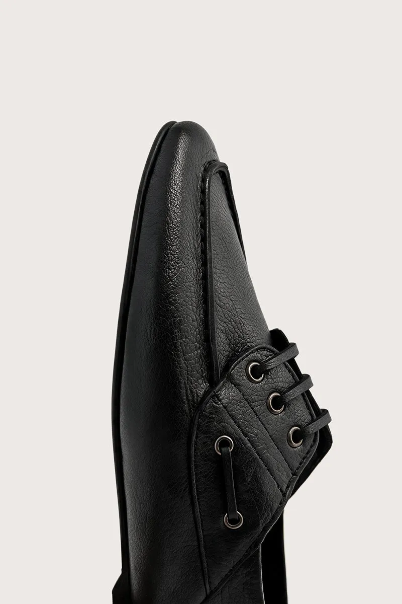Bryan Stepwise Yale zwart mocassins leer vouwhak