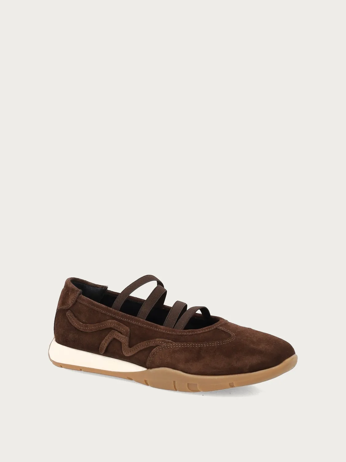 Frau Cross Hybrid ballerina’s suède bruin