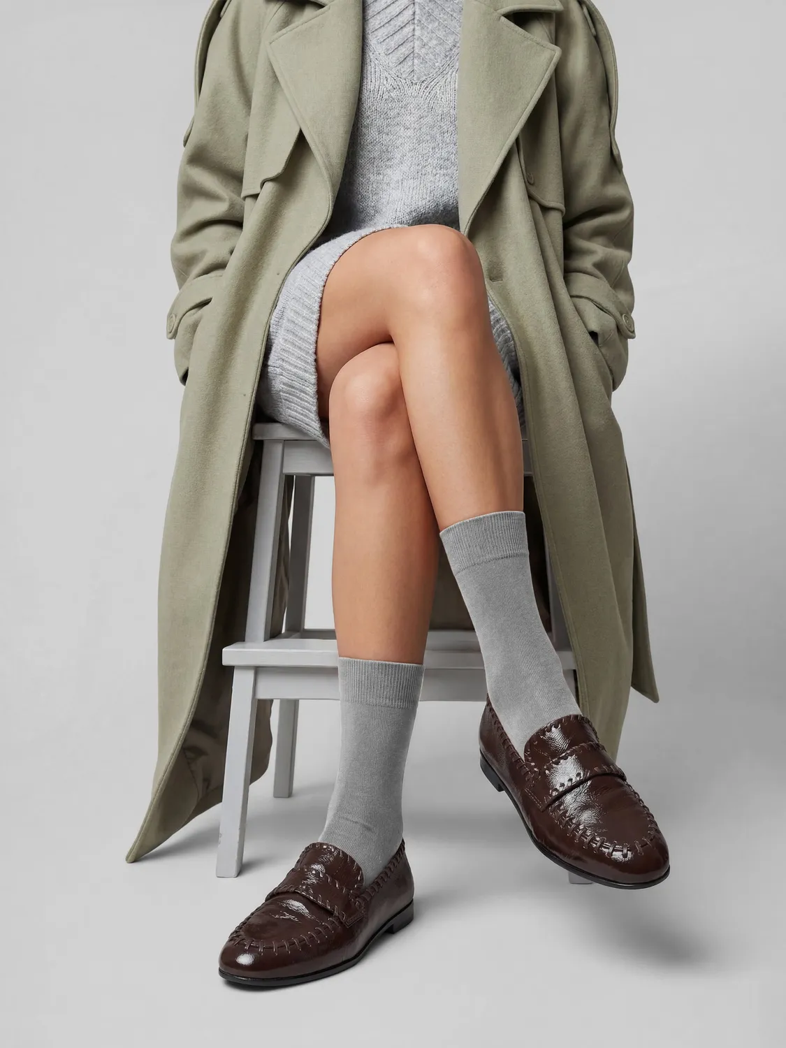 Frau Verona loafers bruin leer vlecht dames