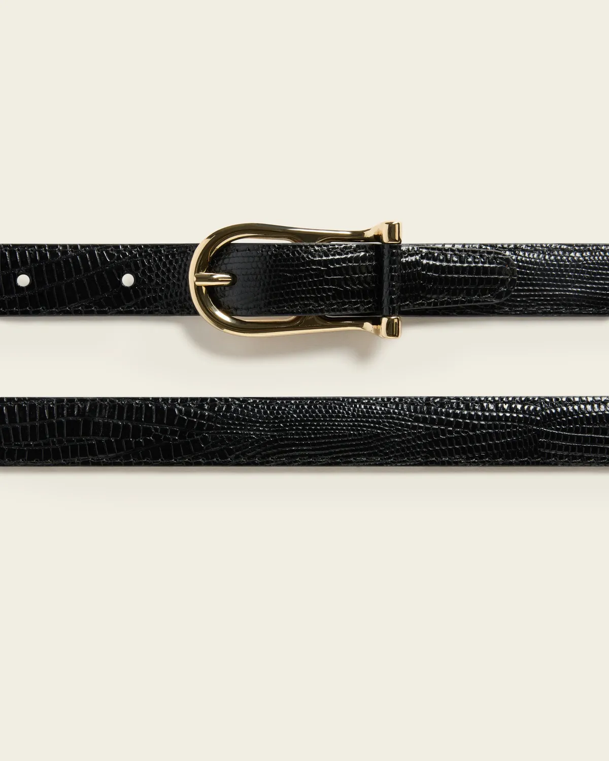 Flattered Betty Belt Leather Black Snake riem 2 cm