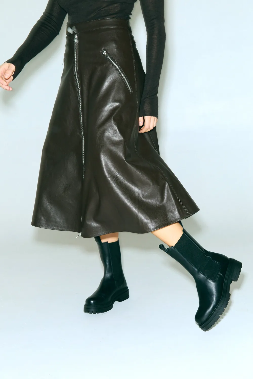 Jutelaune Alberta Black chelsea boots zwart leer