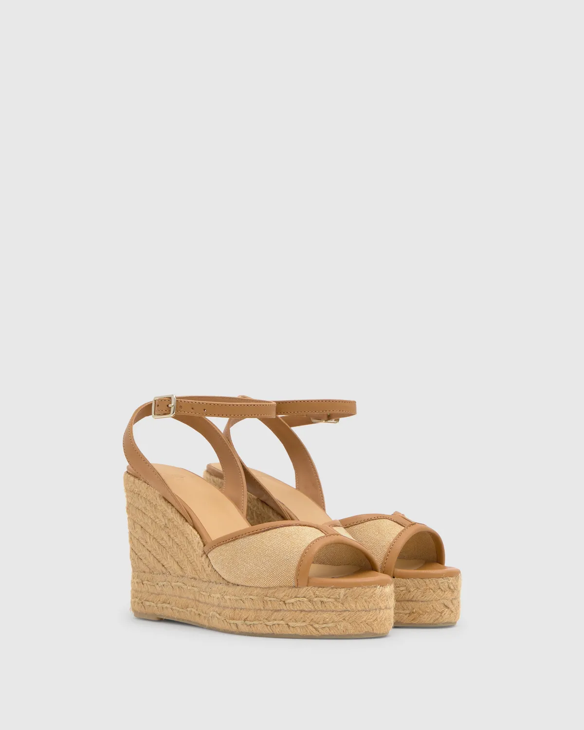 Castaner Brigitte sandalen oker canvas sleehak 11 cm