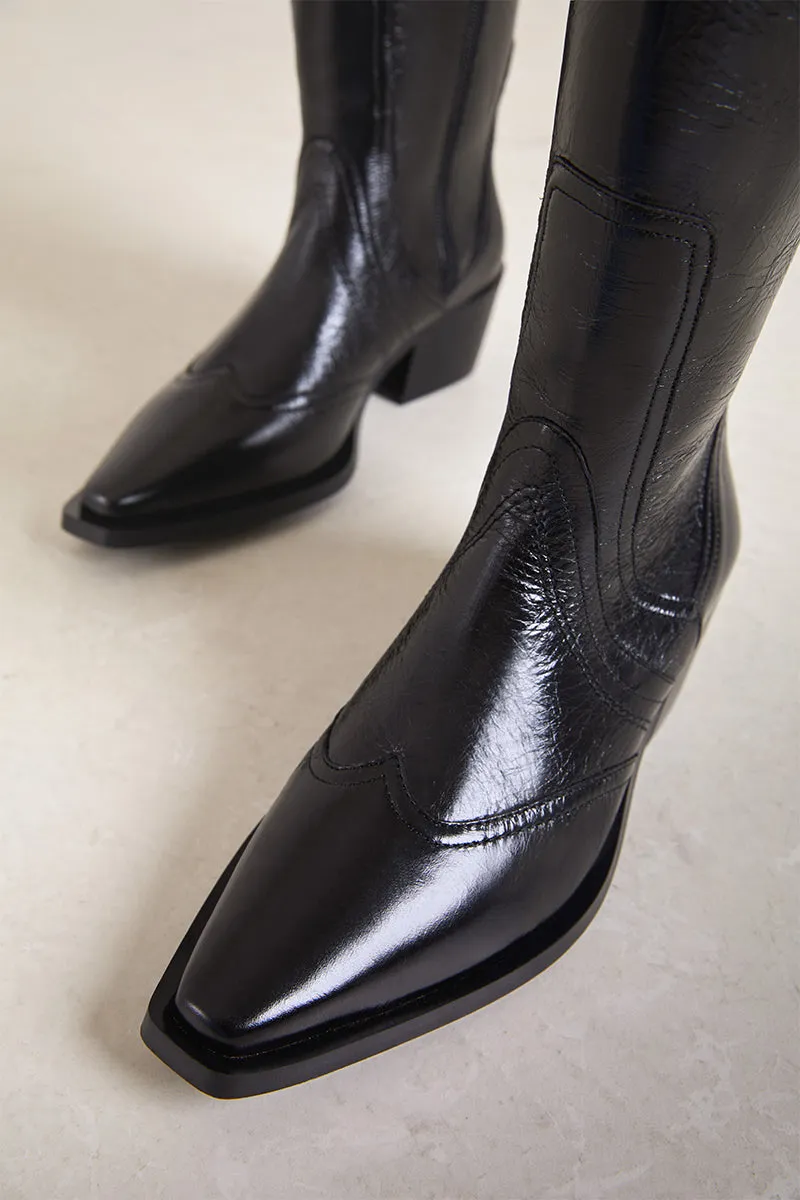 Bryan Stepwise Terra Manuela cowboylaarzen zwart leer