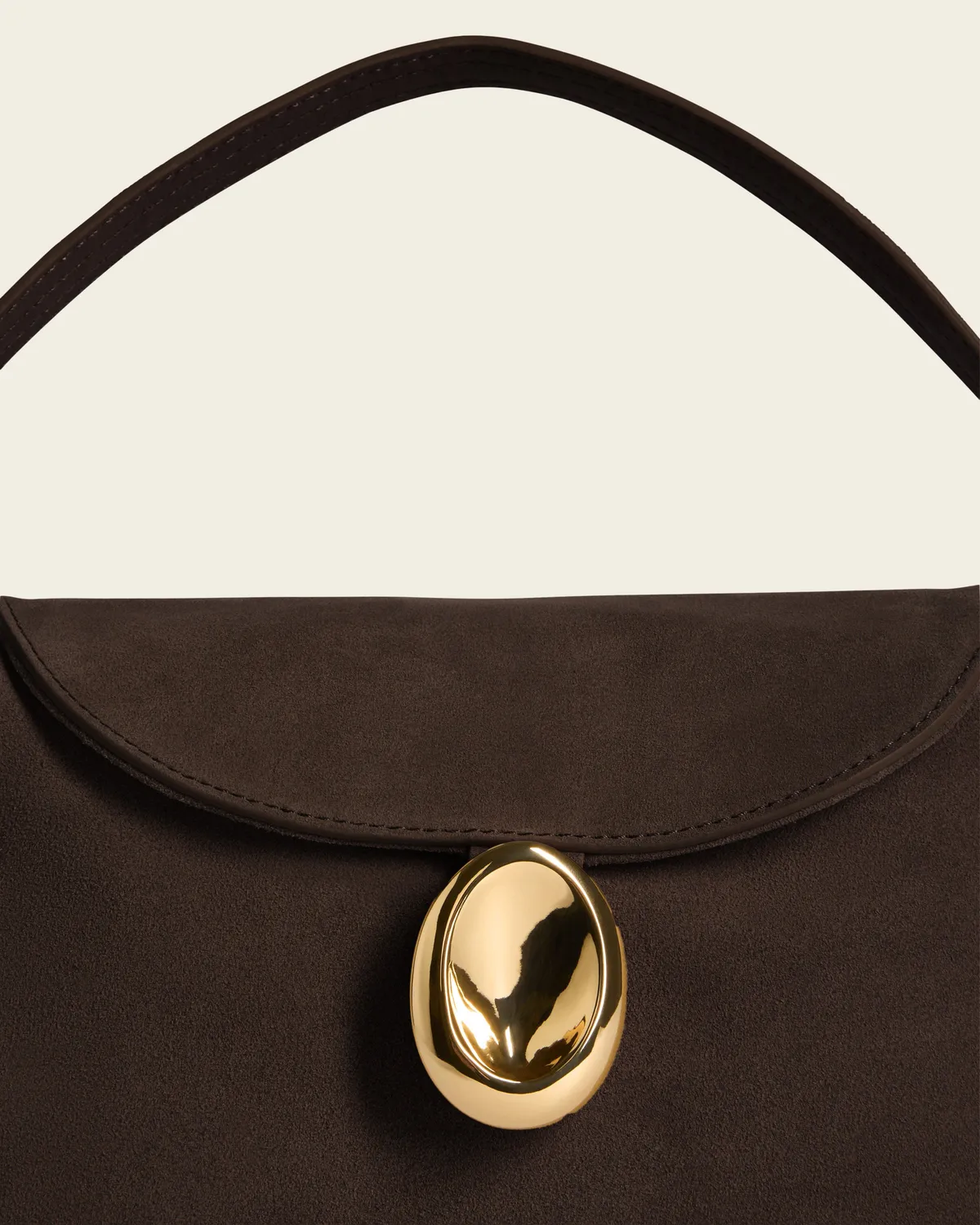 Flattered Gaia Mini tas chocolade suede goud