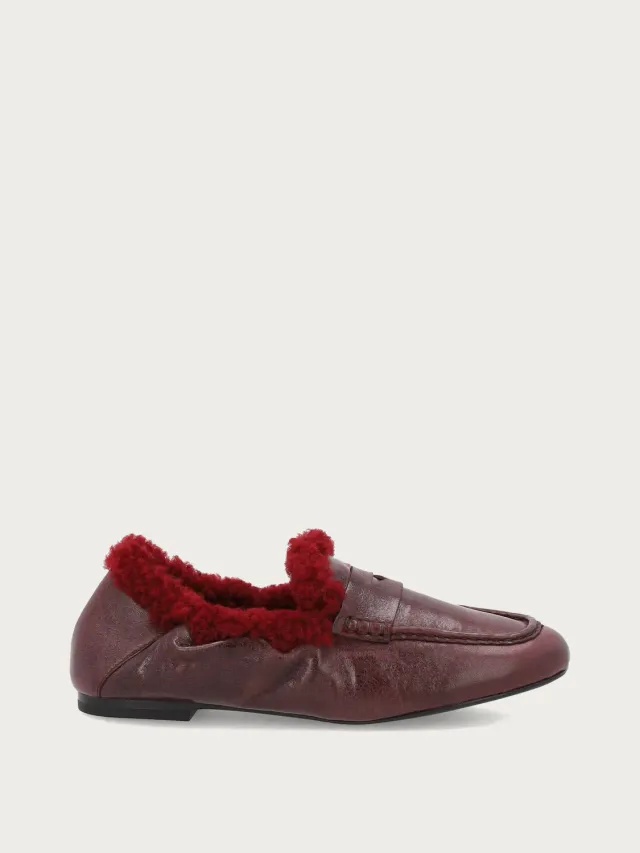 Frau Verona loafers bordeaux leer bontvoering