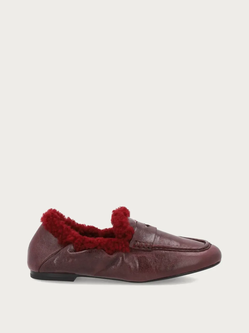 Frau Verona loafers bordeaux leer bontvoering