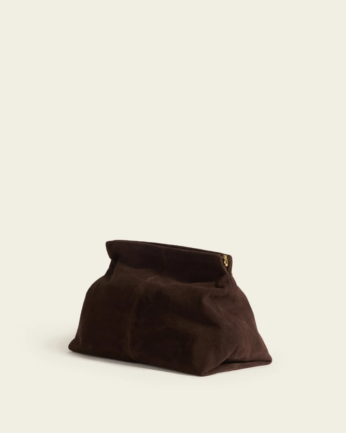 Flattered Clay Clutch Suede Chocolate clutch bruin suede