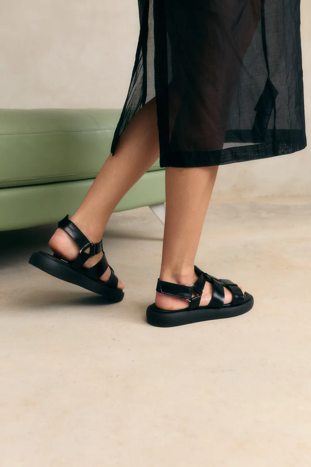 Jutelaune Selma sandalen zwart nappa leer
