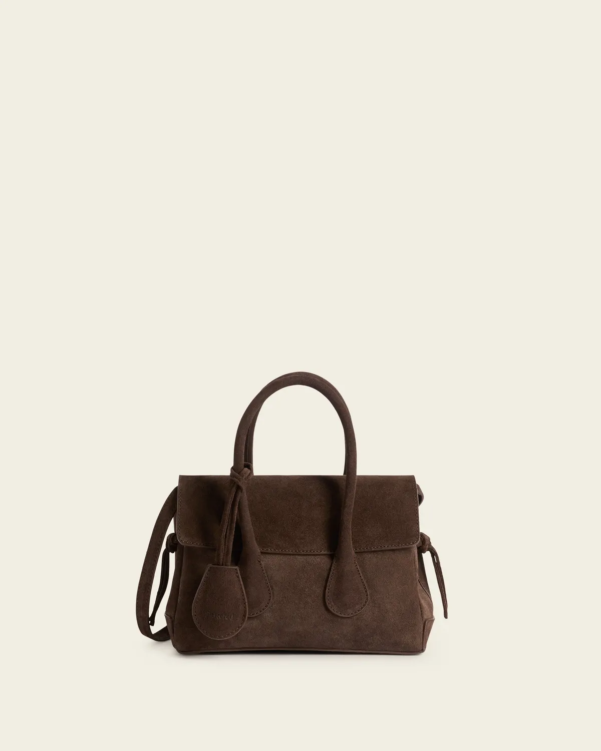 Flattered Lydia Mini tas chocolade suède crossbody