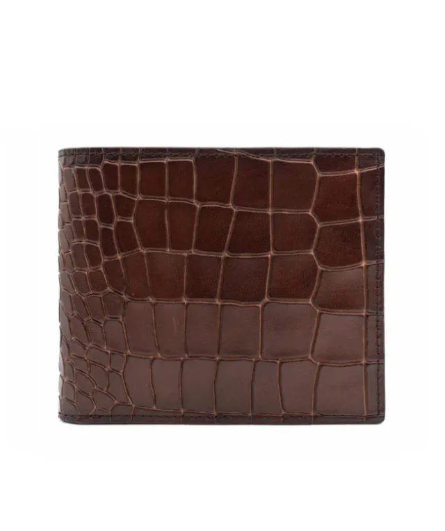 Finsbury portemonnee leer bruin croco 12 cm bifold