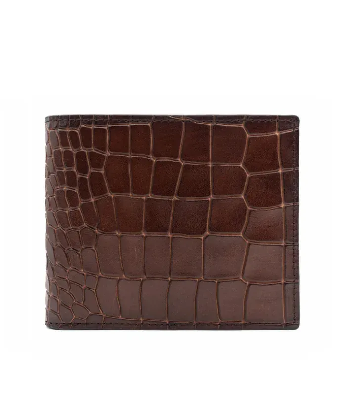 Finsbury portemonnee leer bruin croco 12 cm bifold