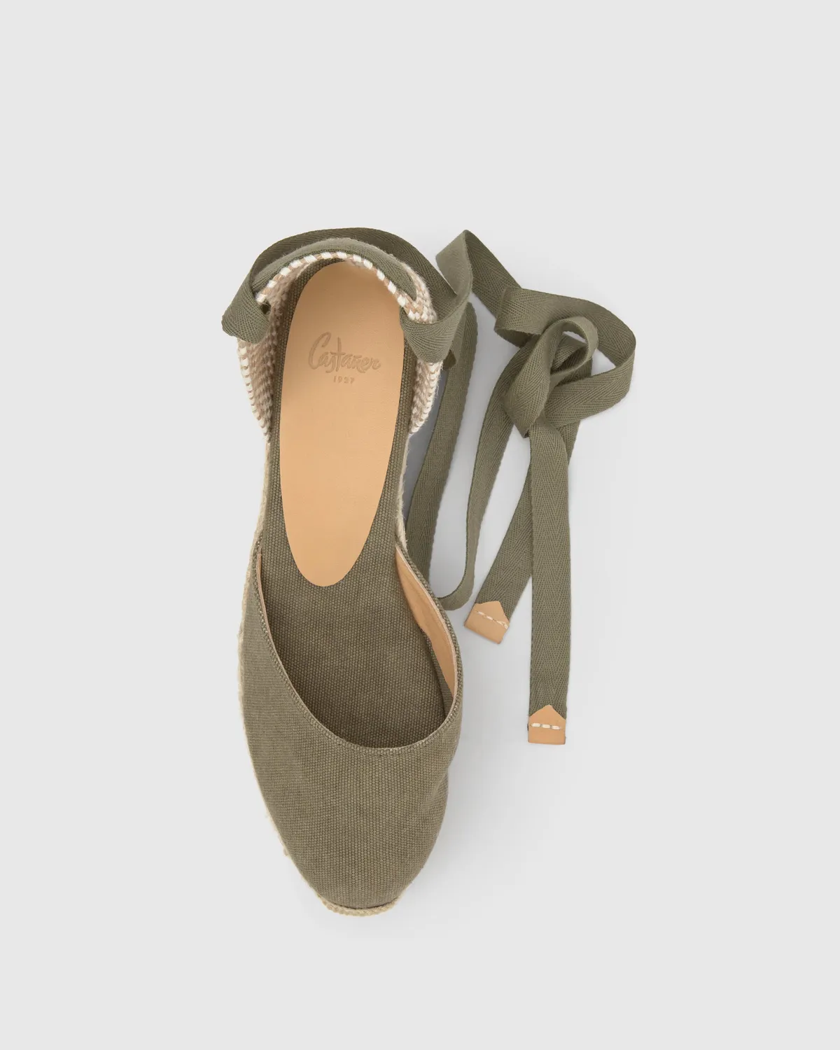 Castaner Carina 3/002 espadrilles olijf 5 cm sleehak