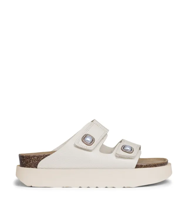 Finsbury Magali muiltje beige generfd kurkzool