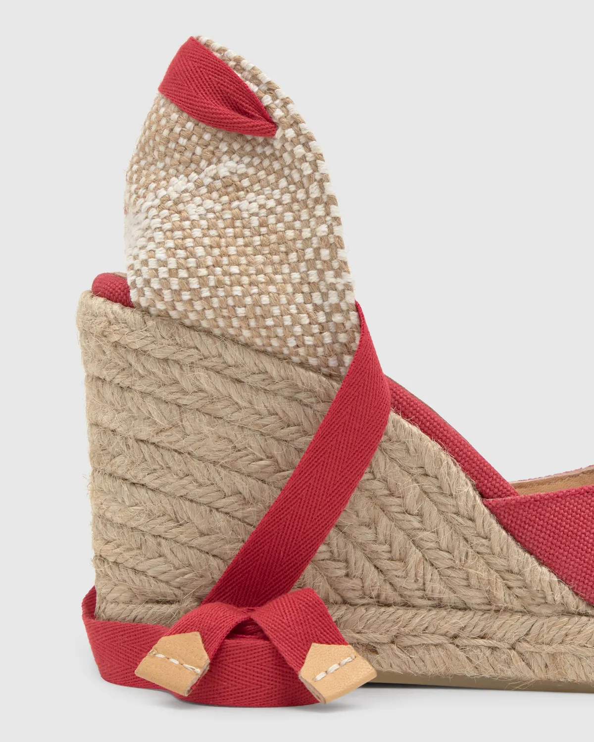 Castaner Carina/8/002 espadrilles karmijnrood jute 9 cm